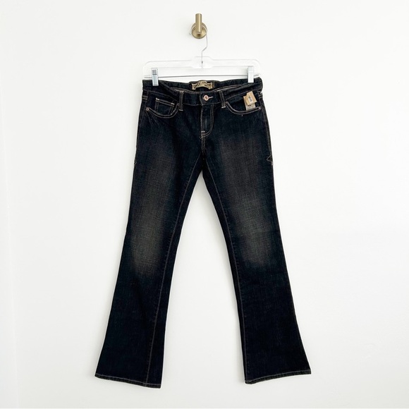 NEW Deadstock Old Navy Y2K Black Ultra Low Rise Bootcut Jeans Vtg Size 2 short - Picture 2 of 12